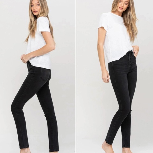 Black Front button fly jeans - Picture 5 of 6